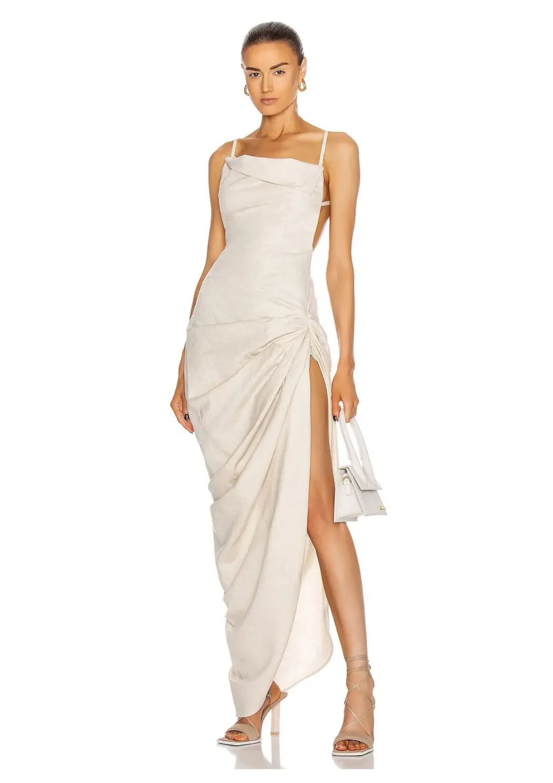 Jacquemus La Robe Saudade Longue Dress Beige Size 8 for rent on The Volte - main image