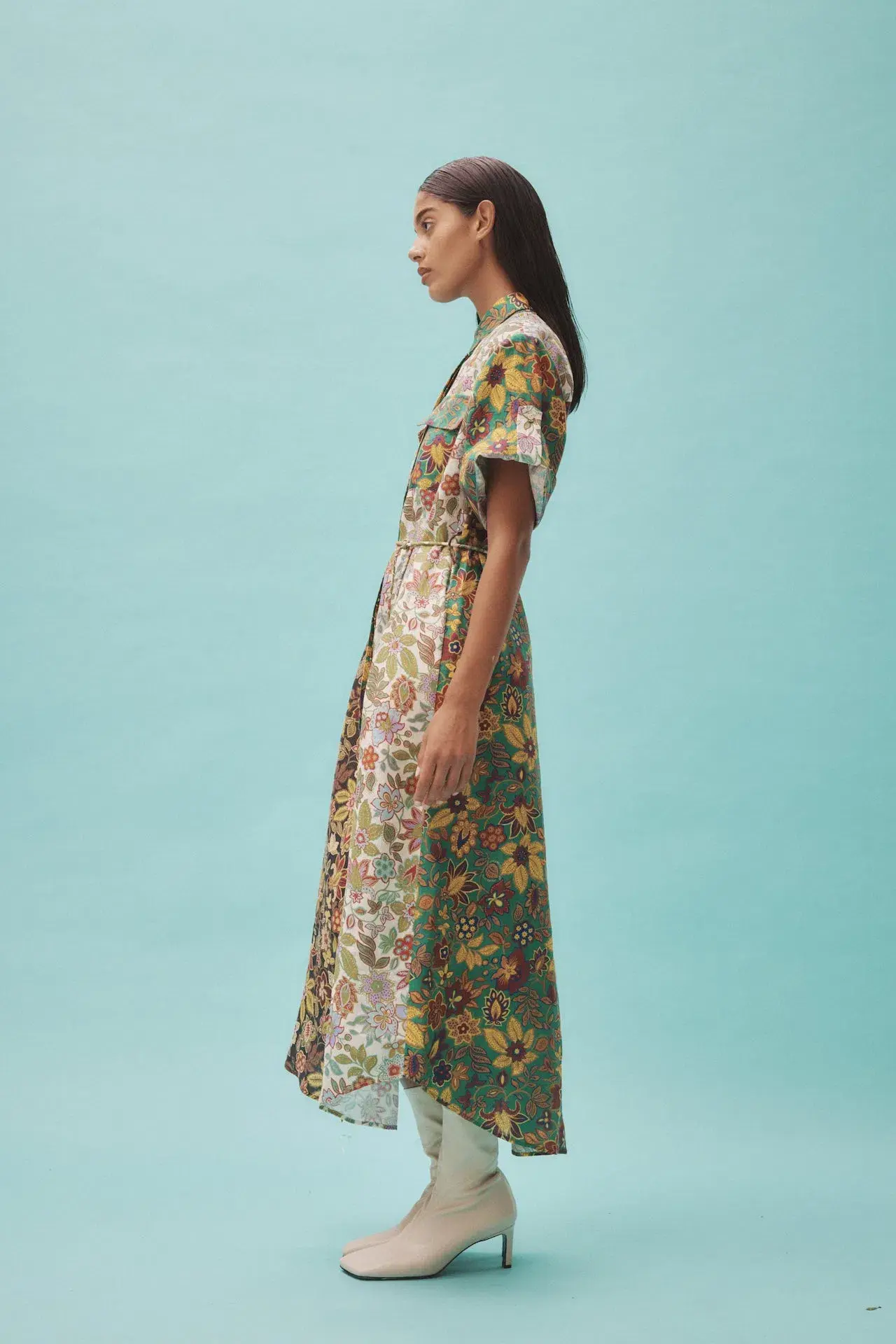 Alemais Isabella Patchwork Shirtdress Floral Size AU 8 - Image 2