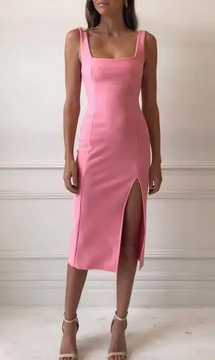 Bec & Bridge Hibiscus Islands Midi Dress Pink Size 8 - Image 3