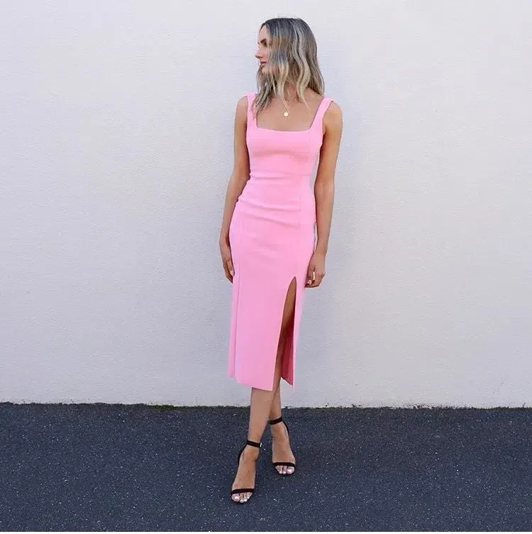 Bec & Bridge Hibiscus Islands Midi Dress Pink Size 8 for rent on The Volte - main image