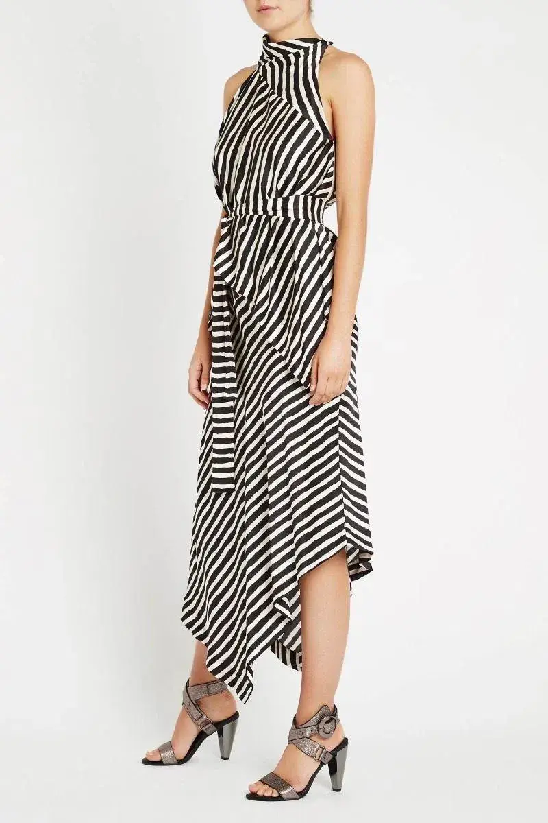 Sass & Bide Palais Stripe Midi Dress Print Size 14 - Image 2