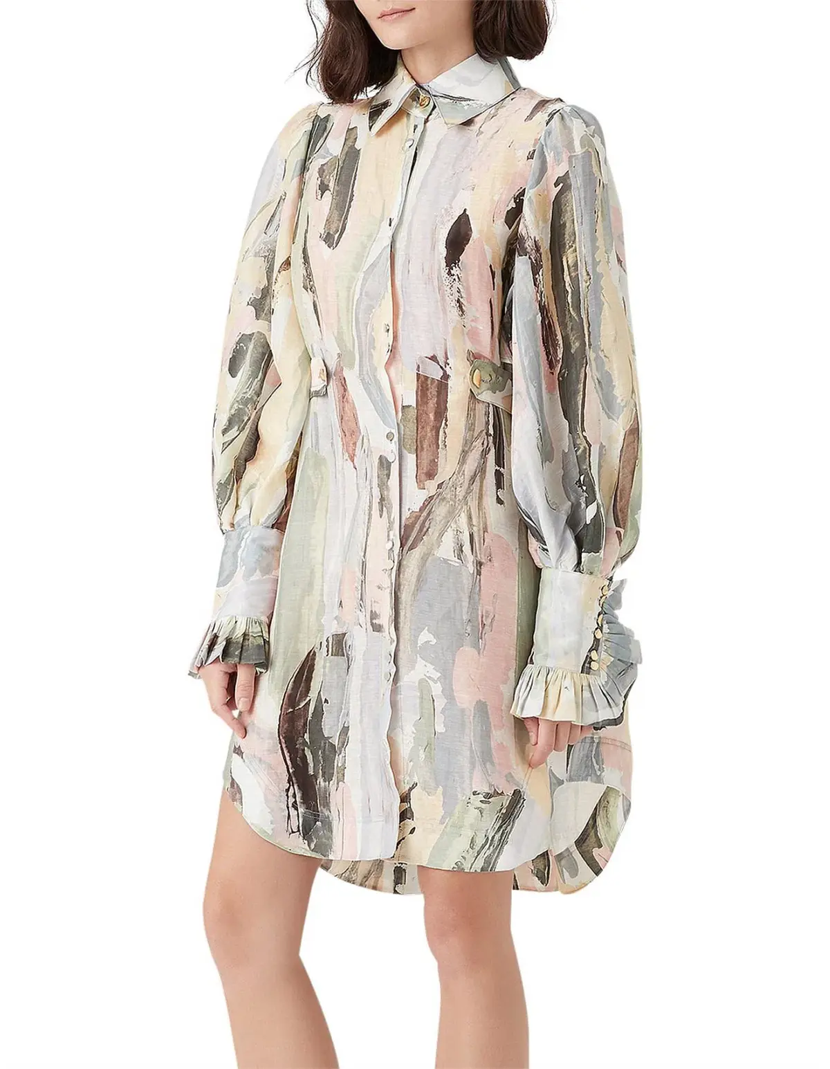 Aje Paperbark Shirt Dress Print Size 12 - Image 5