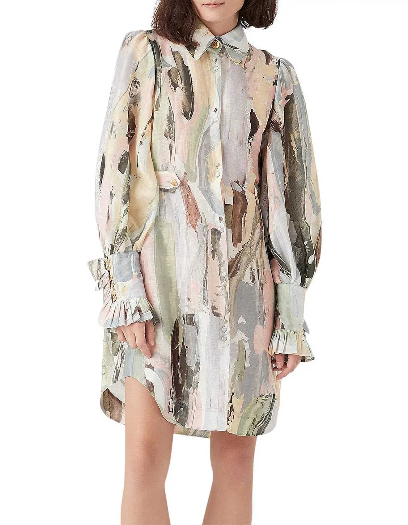 Aje Paperbark Shirt Dress Print Size 12 - Image 2
