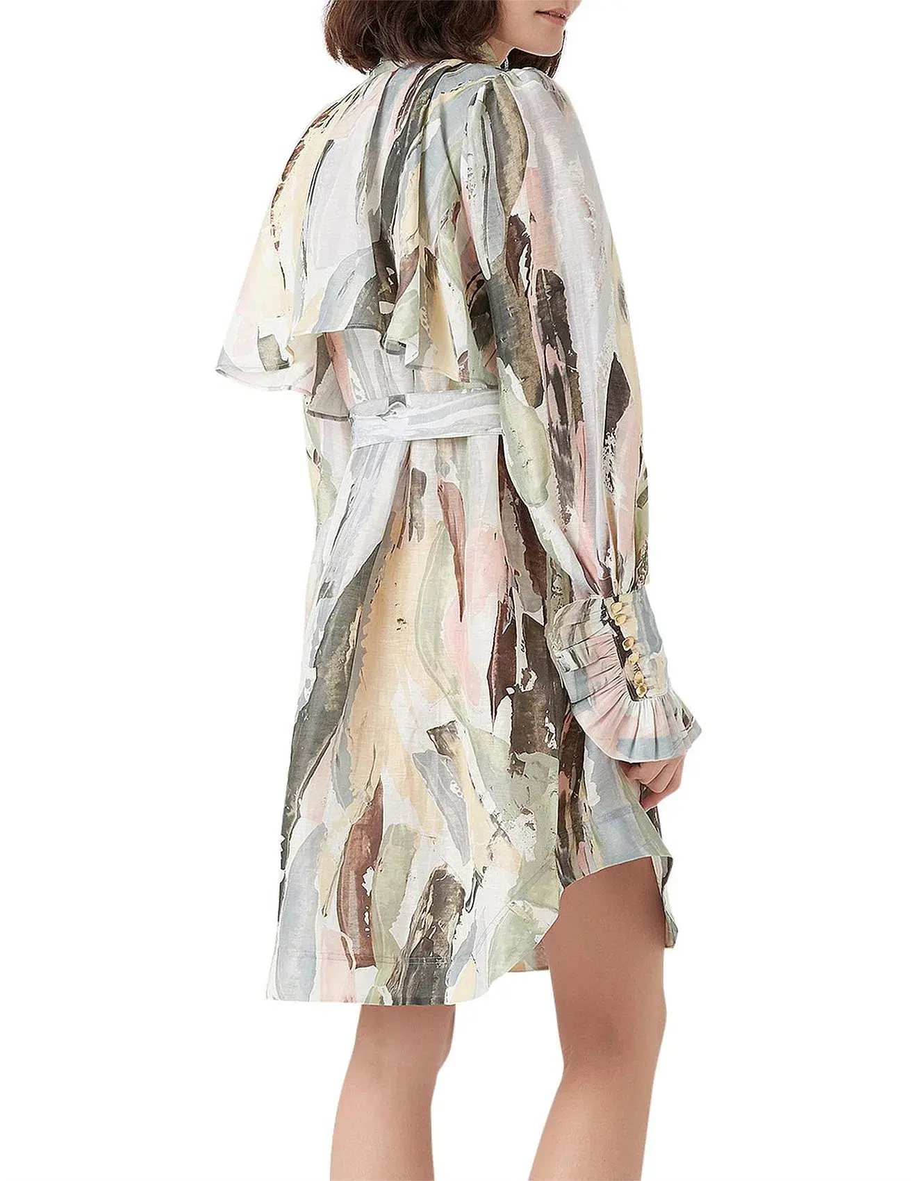 Aje Paperbark Shirt Dress Print Size 12 - Image 3