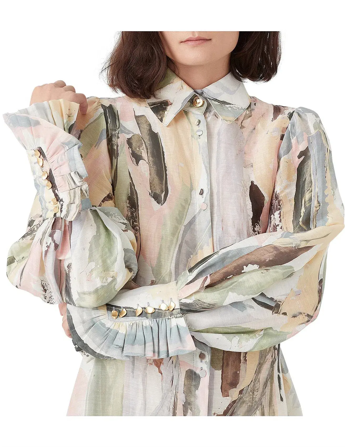 Aje Paperbark Shirt Dress Print Size 12 - Image 4