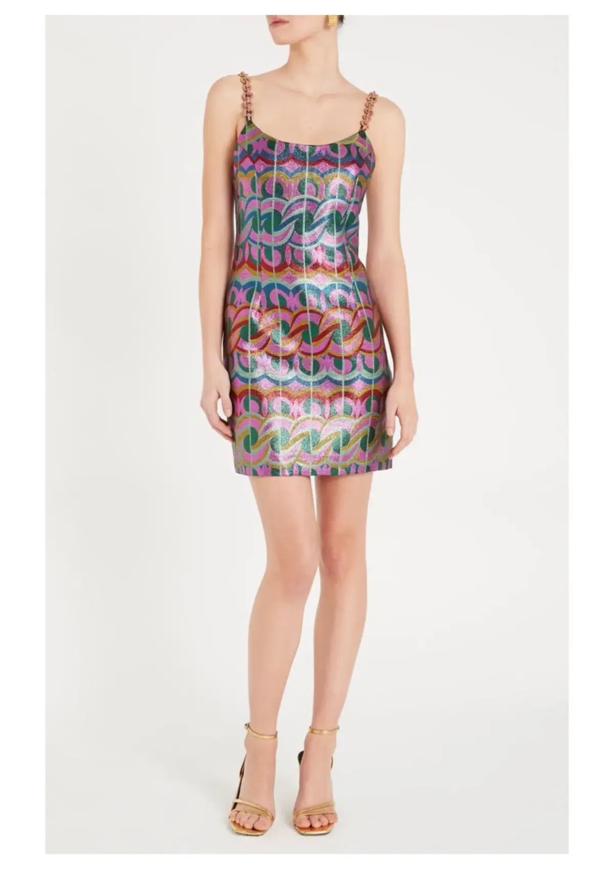Rebecca Valance Tatiana Scoop Mini Dress in Multi Size 12 - Image 1