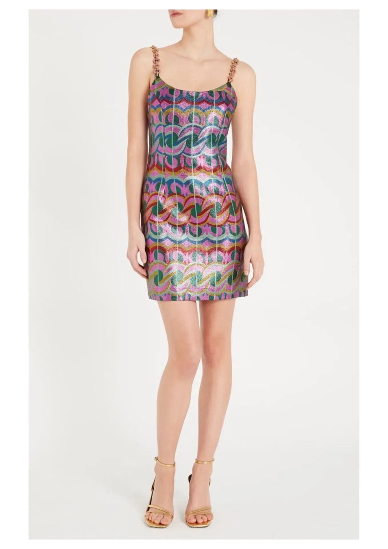 Rebecca Valance Tatiana Scoop Mini Dress in Multi Size 12 - Image 1
