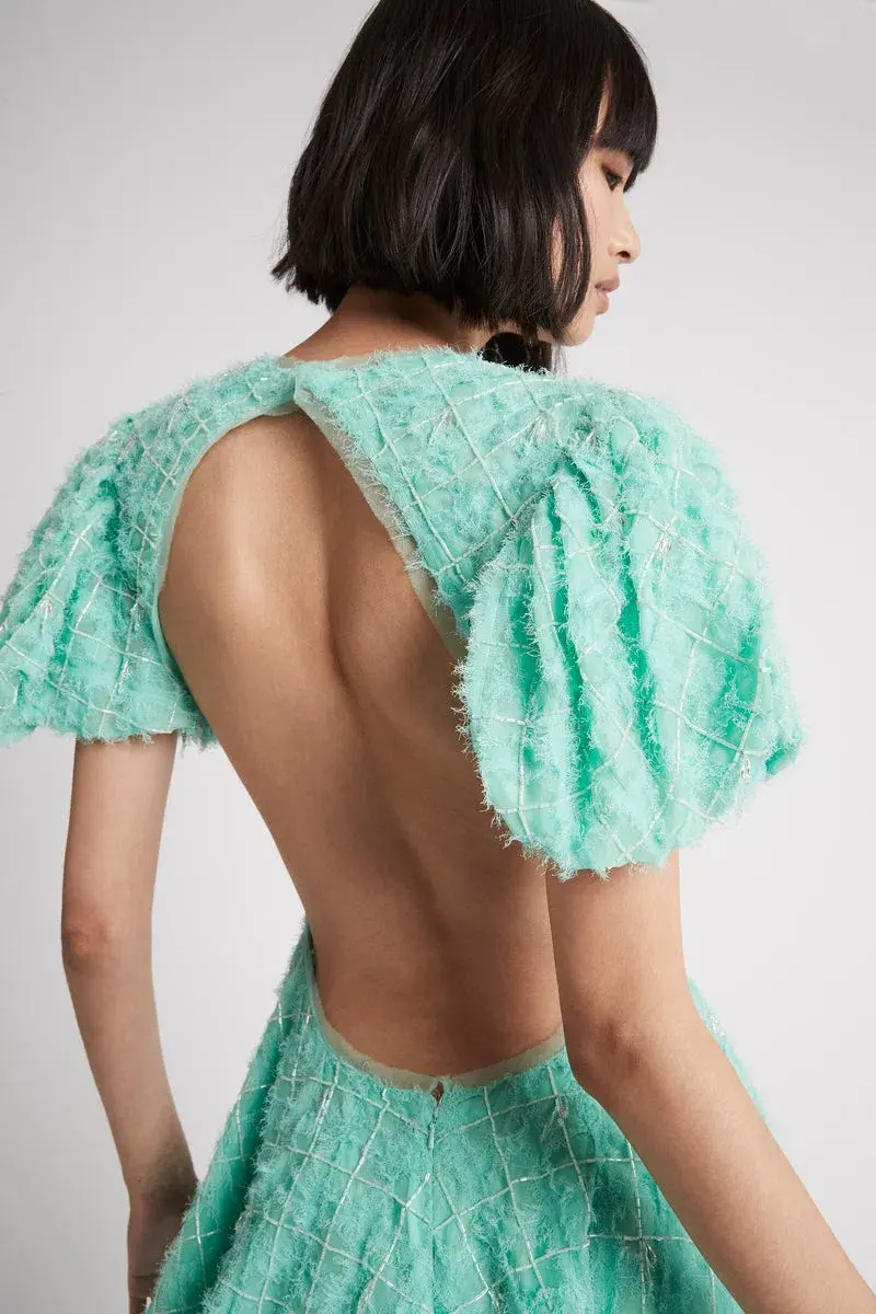 Aje Context Embellished Mini Dress Green Size 8 - Image 5
