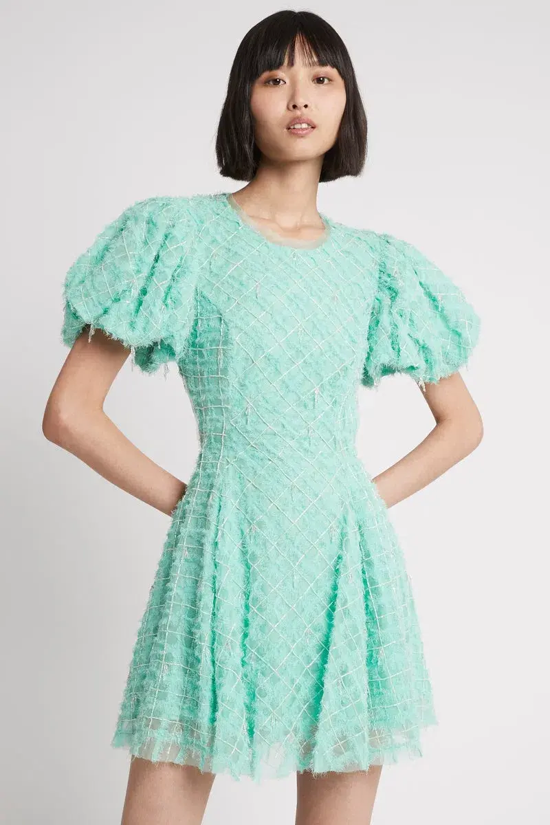 Aje Context Embellished Mini Dress Green Size 8 - Image 4