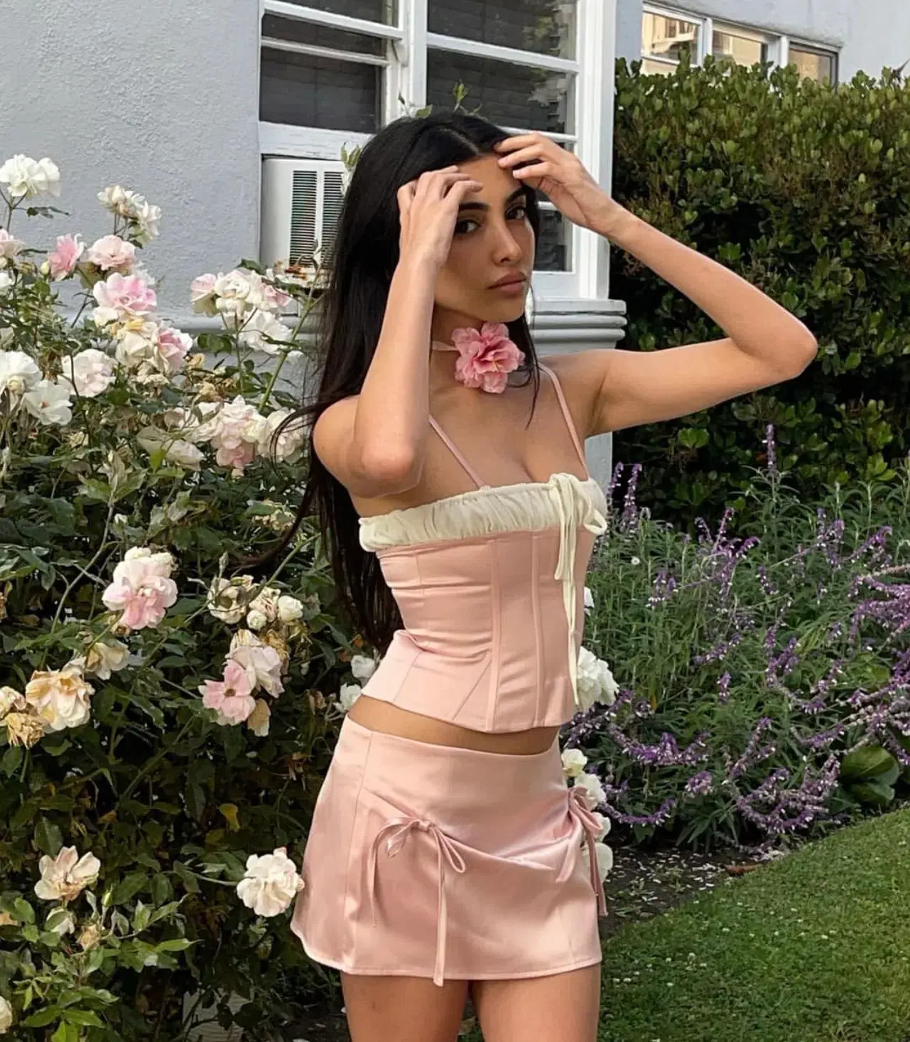 With Jean Sylvie Corset Top & Serena Mini Skirt Set Pink Size XS / AU 6 - Image 1