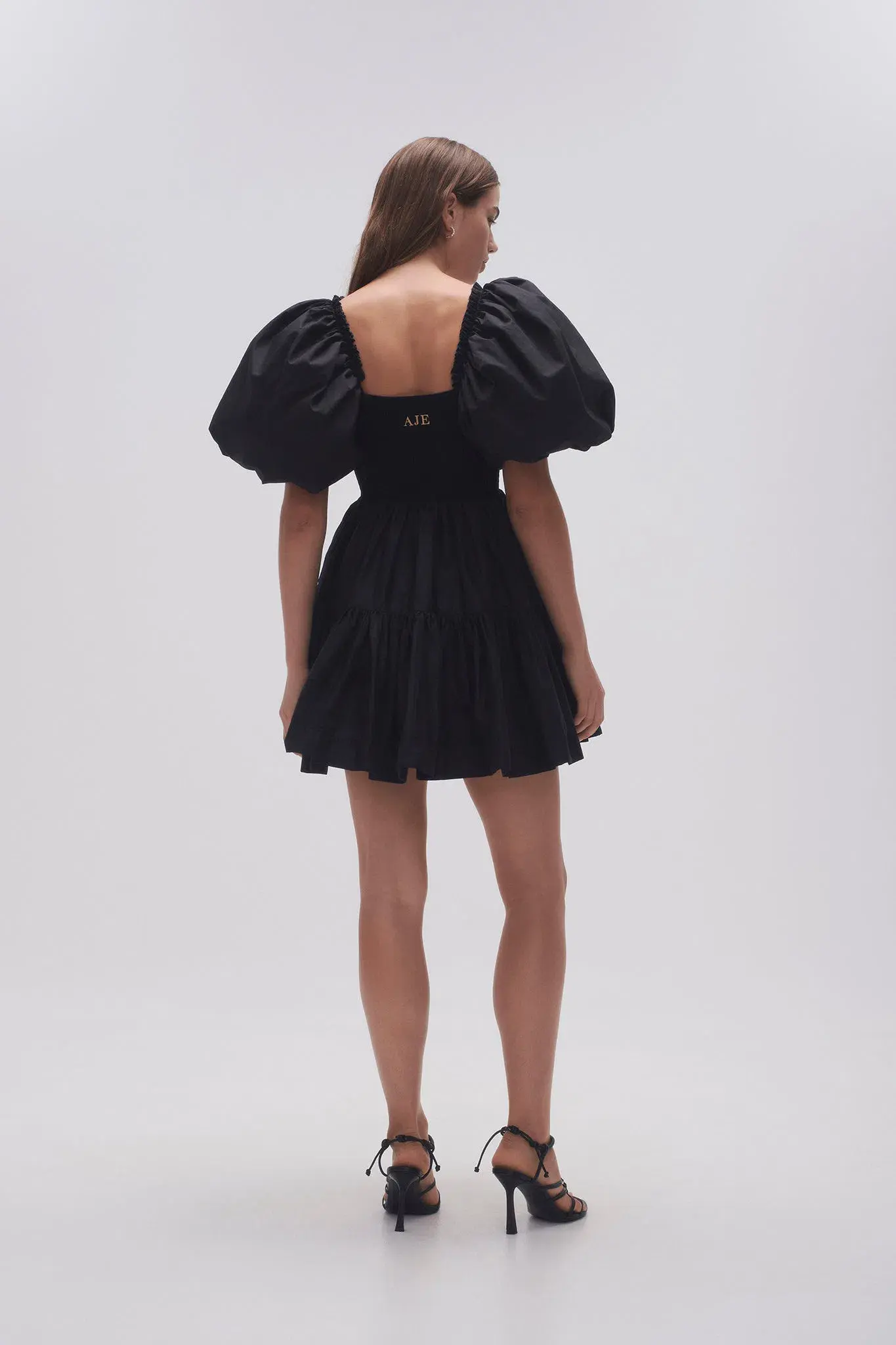 Aje Casa Puff Sleeve Mini Knit Dress Black Size 10 - Image 2