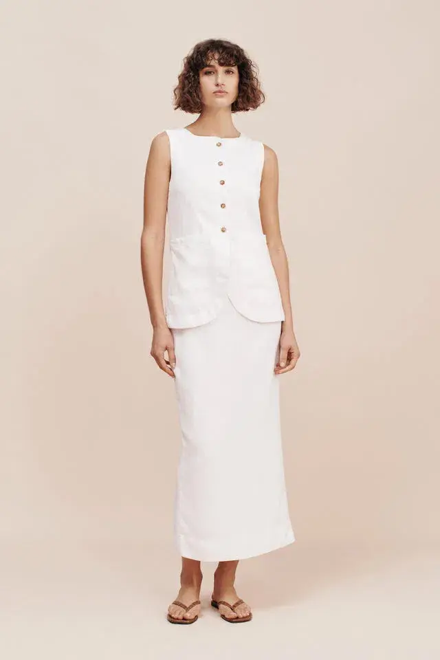 Posse Emma Vest and Skirt Set White Size S / AU 8 - Image 2