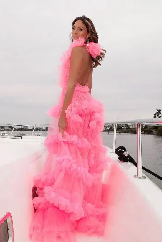 White Label Noba Zsa Zsa Tulle Dress Hot Pink Size 8  - Image 4