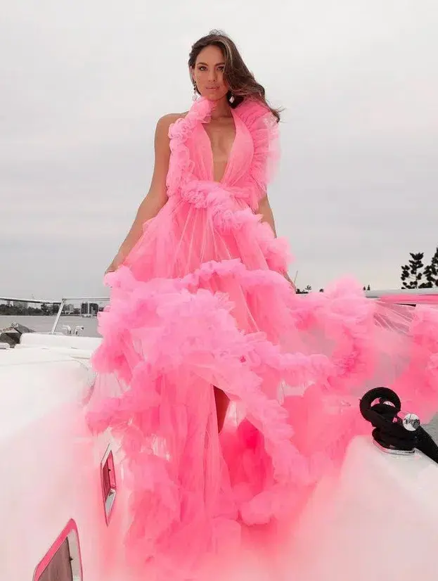 White Label Noba Zsa Zsa Tulle Dress Hot Pink Size 8  - Image 2