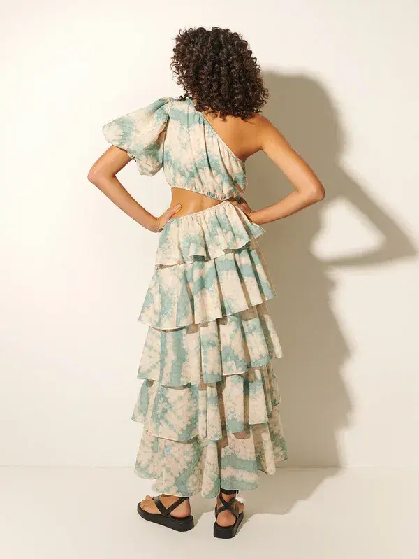 Kivari Mirage One Shoulder Maxi Dress Print Size 12 - Image 2