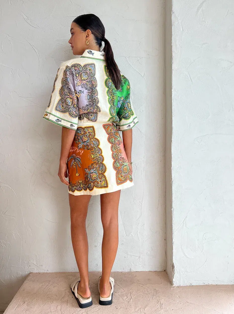 Alemais Trippy Troppo Mini Dress Multi Print Size 6 for rent on The Volte - main image