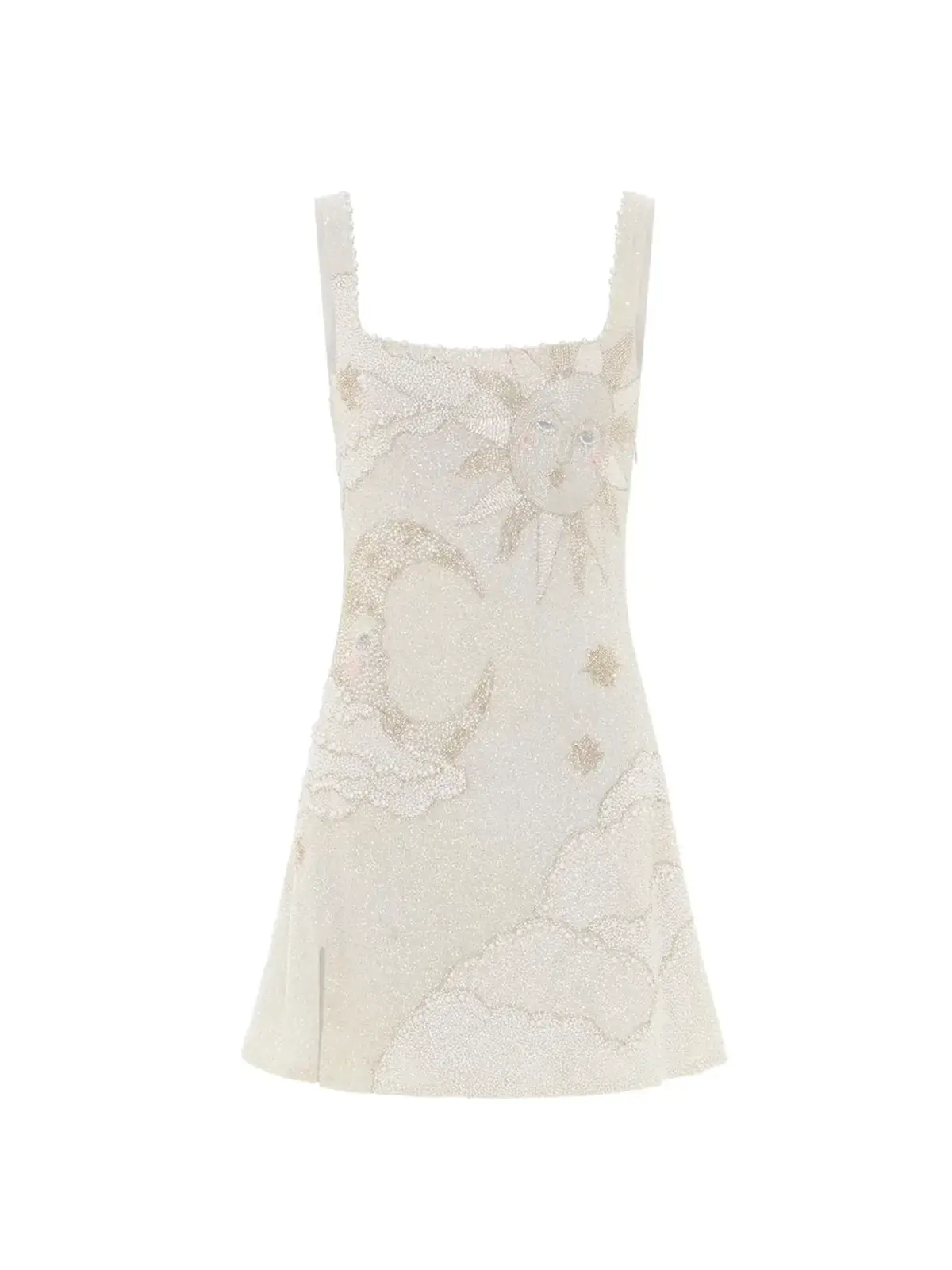 Clio Peppiatt Lucina Embellished Mini Dress Ivory Sequin Size S / AU 8 - Image 3