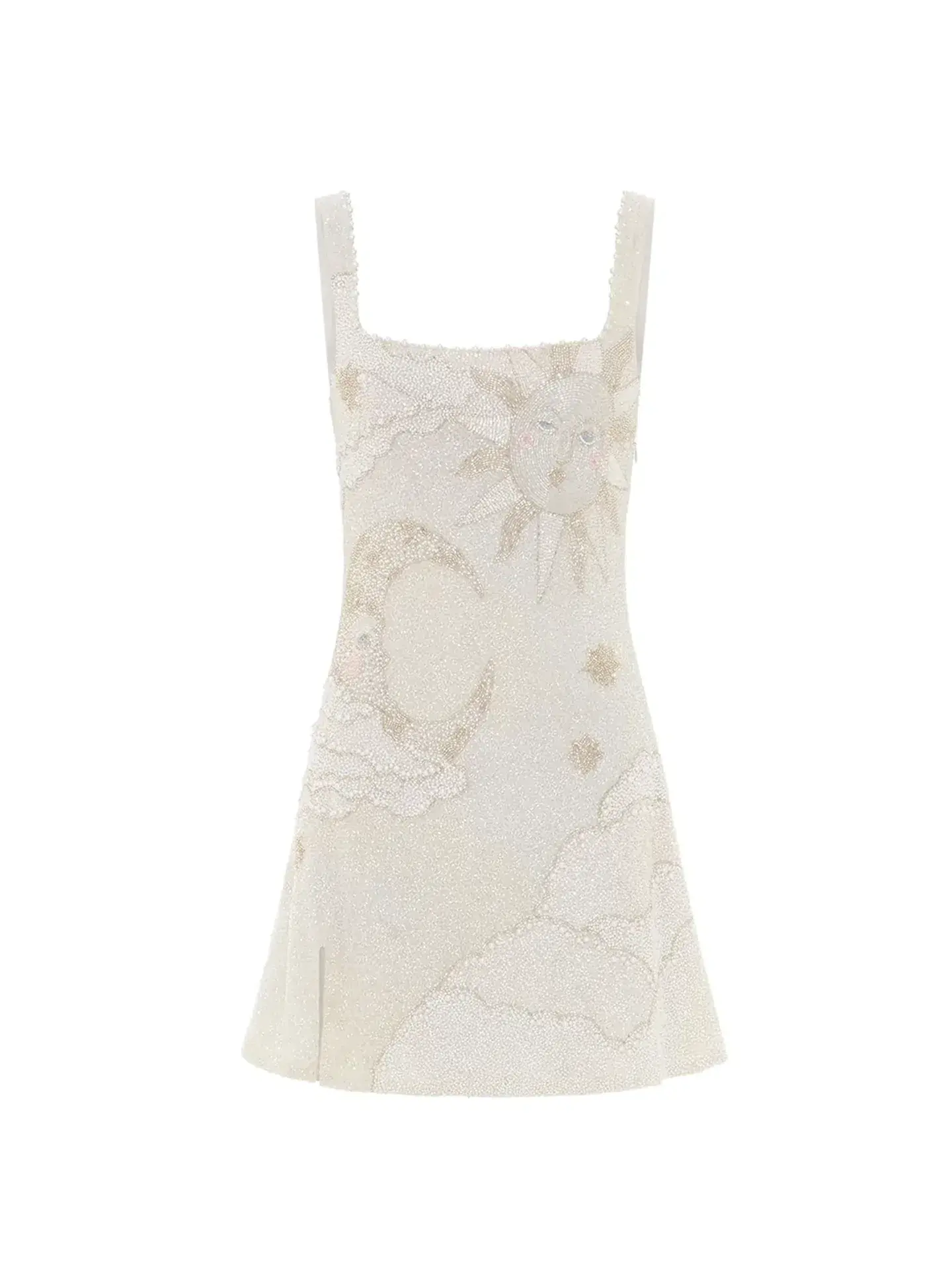 Clio Peppiatt Lucina Embellished Mini Dress Ivory Sequin Size S / AU 8 - Image 3