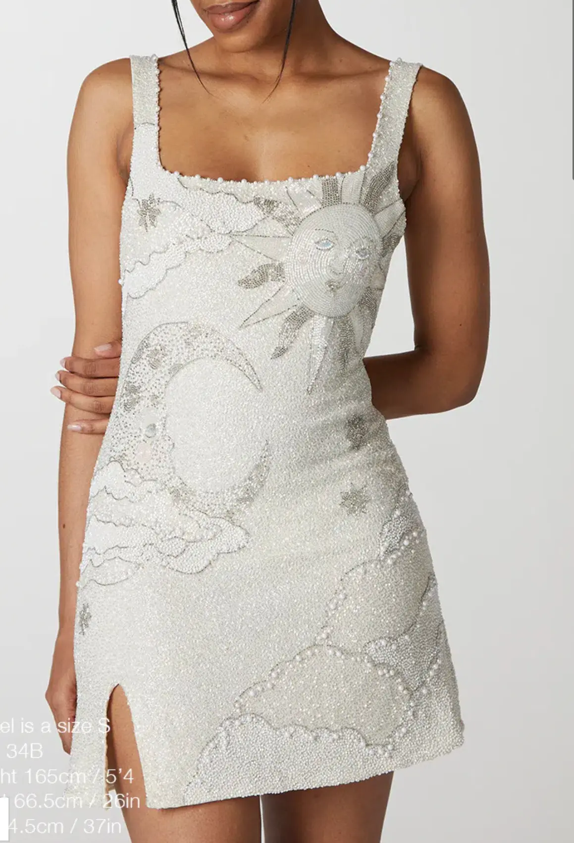 Clio Peppiatt Lucina Embellished Mini Dress Ivory Sequin Size S / AU 8 - Image 5