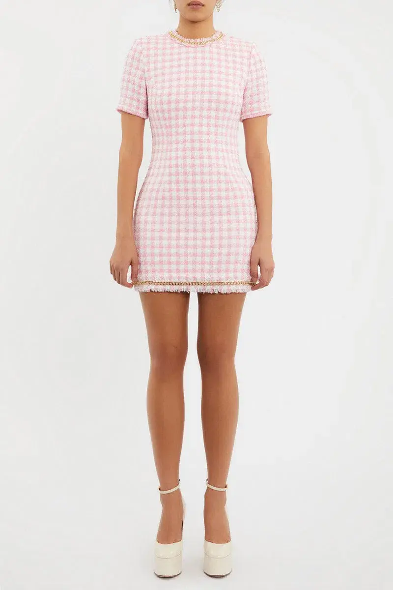 Rebecca Vallance Gabrielle Short Sleeve Mini Dress Pink Size 8 - Image 1