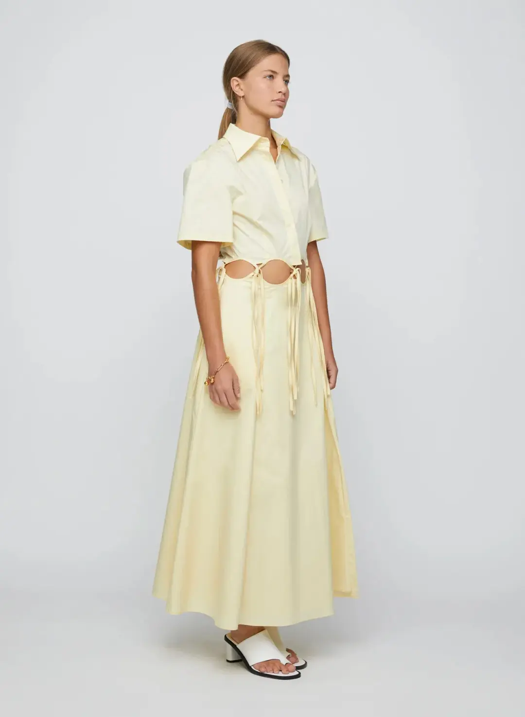 Anna Quan Ondine Cut Out Maxi Dress Sorbet Lemon Yellow Size 8  for rent on The Volte - main image