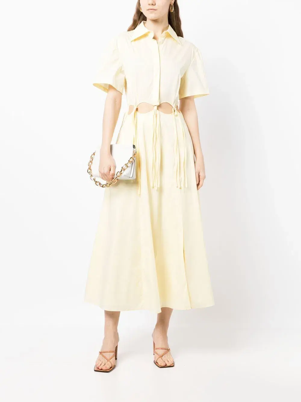 Anna Quan Ondine Cut Out Maxi Dress Sorbet Lemon Yellow Size 8  for rent on The Volte - main image