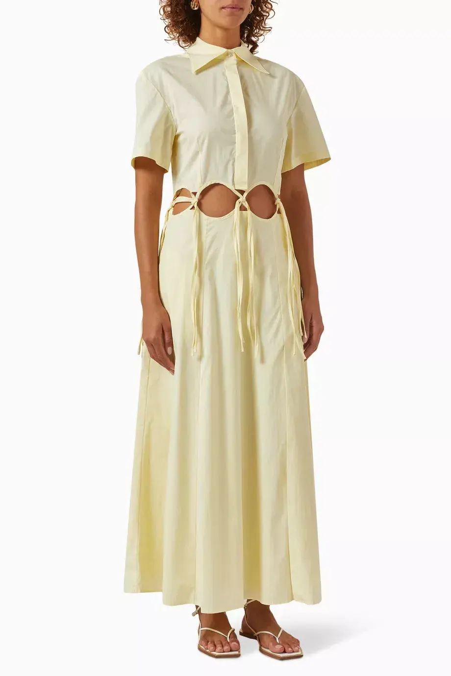 Anna Quan Ondine Cut Out Maxi Dress Sorbet Lemon Yellow Size 8  for rent on The Volte - main image
