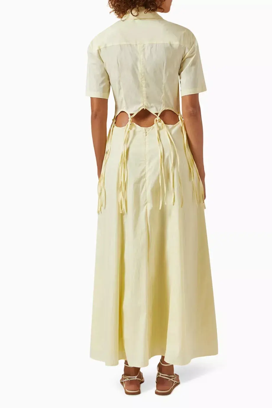 Anna Quan Ondine Cut Out Maxi Dress Sorbet Lemon Yellow Size 8  for rent on The Volte - main image