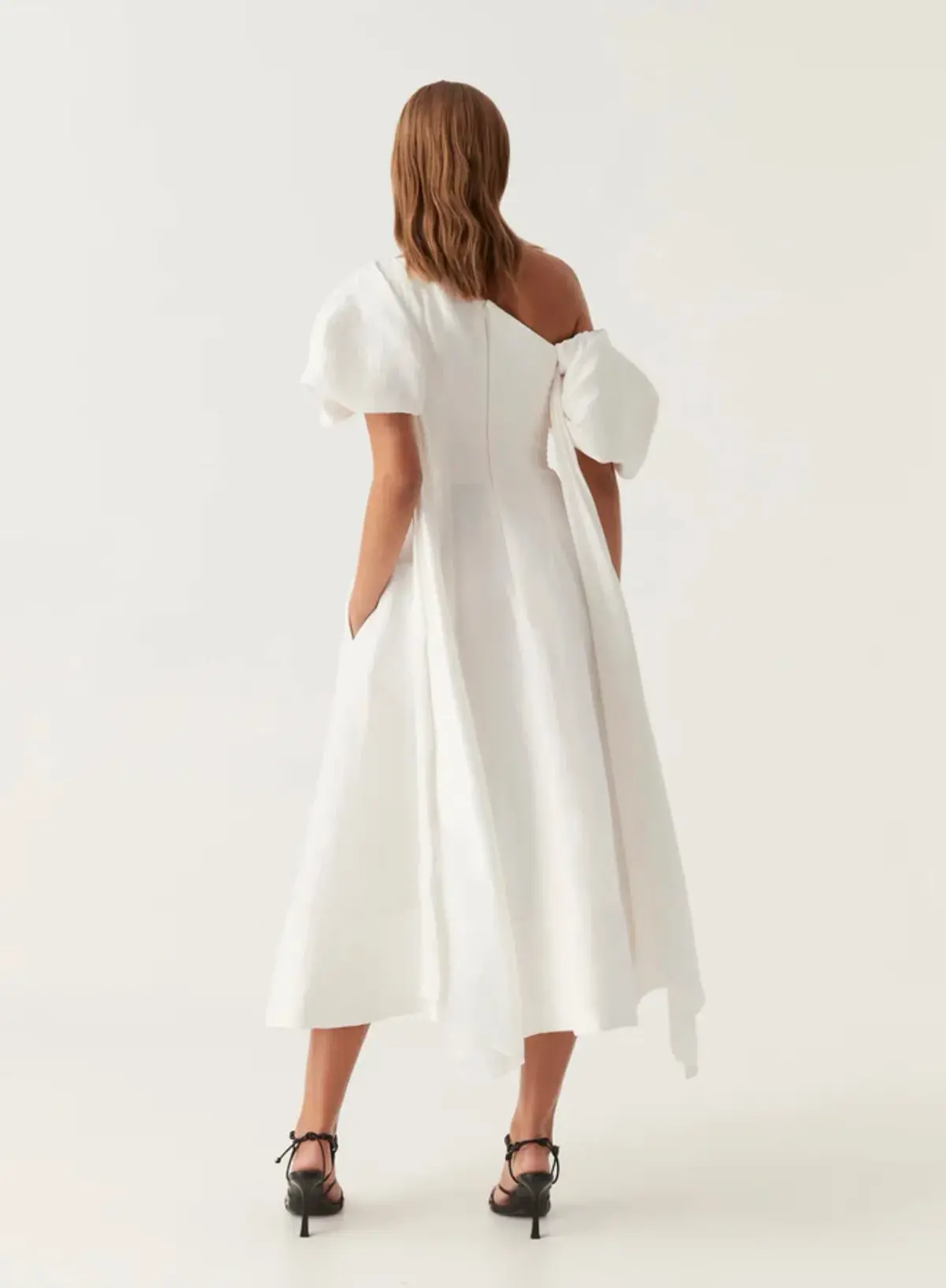 Aje Arista Tulip Sleeve Midi Dress Ivory Size 14  - Image 3