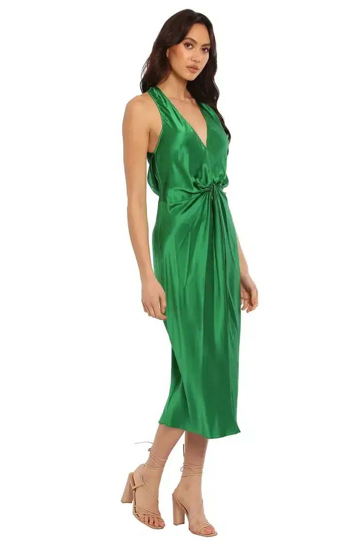Ginia Lucia Knot Front Dress in Green Size 10 - Image 1