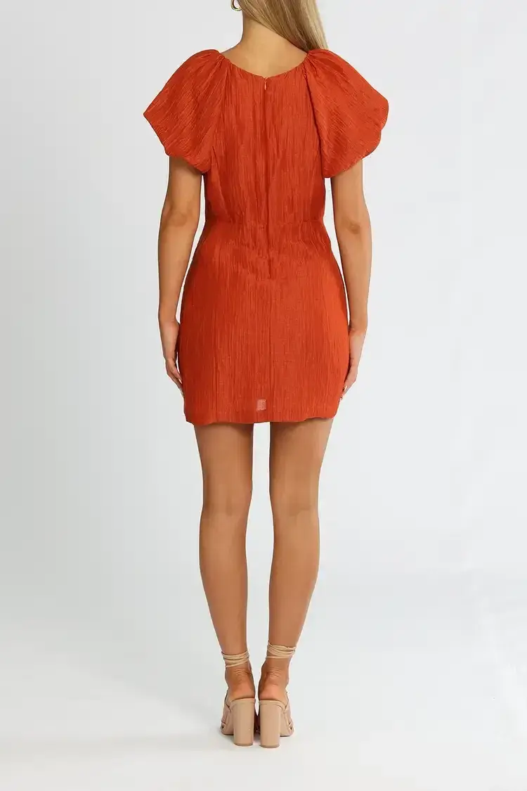 Ginia Carmen Short Dress in Picante Size 10 - Image 3