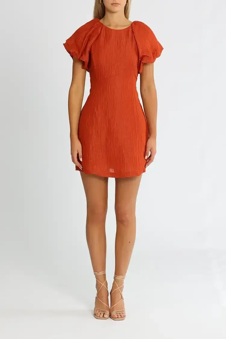 Ginia Carmen Short Dress in Picante Size 10 - Image 1