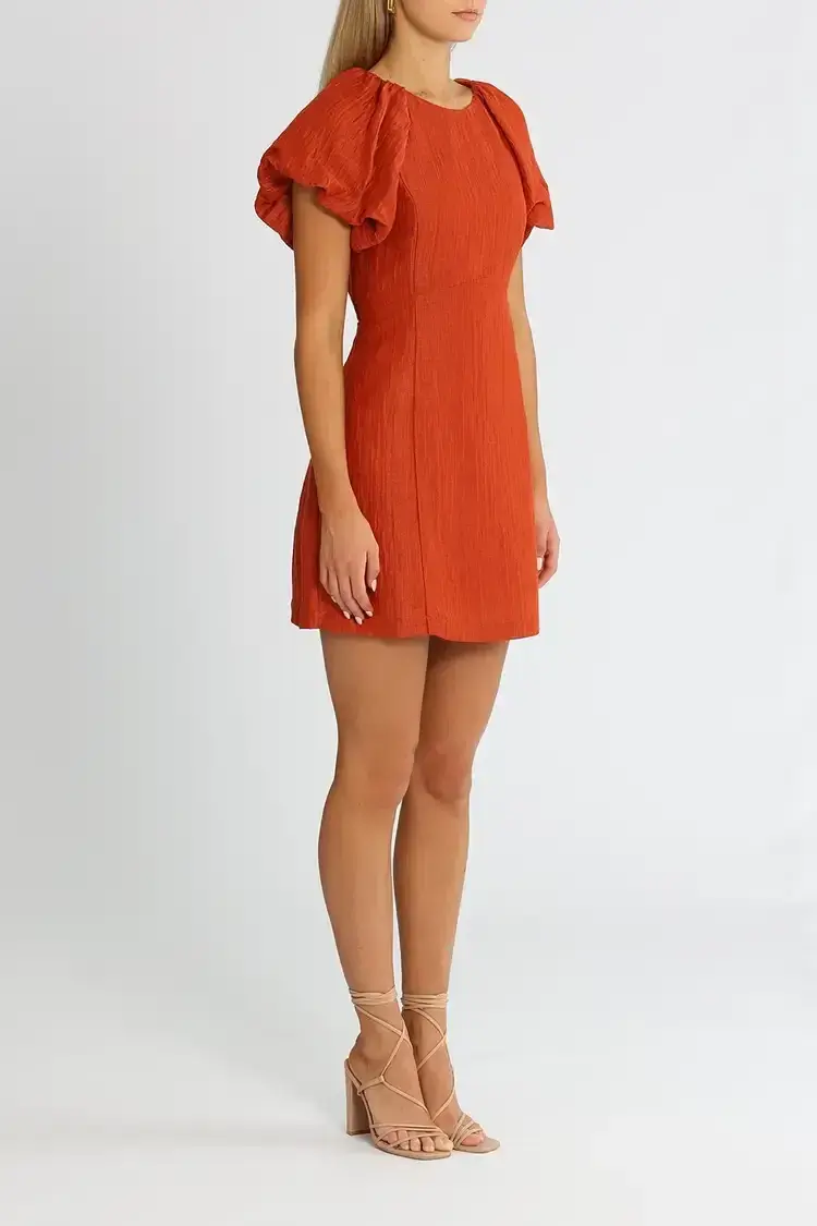 Ginia Carmen Short Dress in Picante Size 10 - Image 2