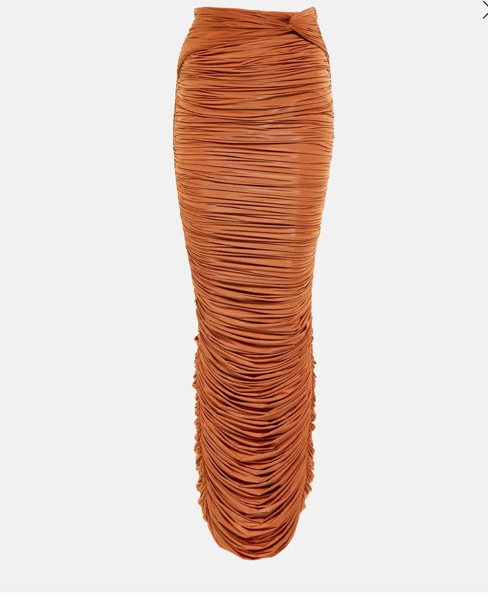 Alex Perry Hartley Ruched Maxi Skirt and Preston Bralette Set Brown Size 8 - Image 4