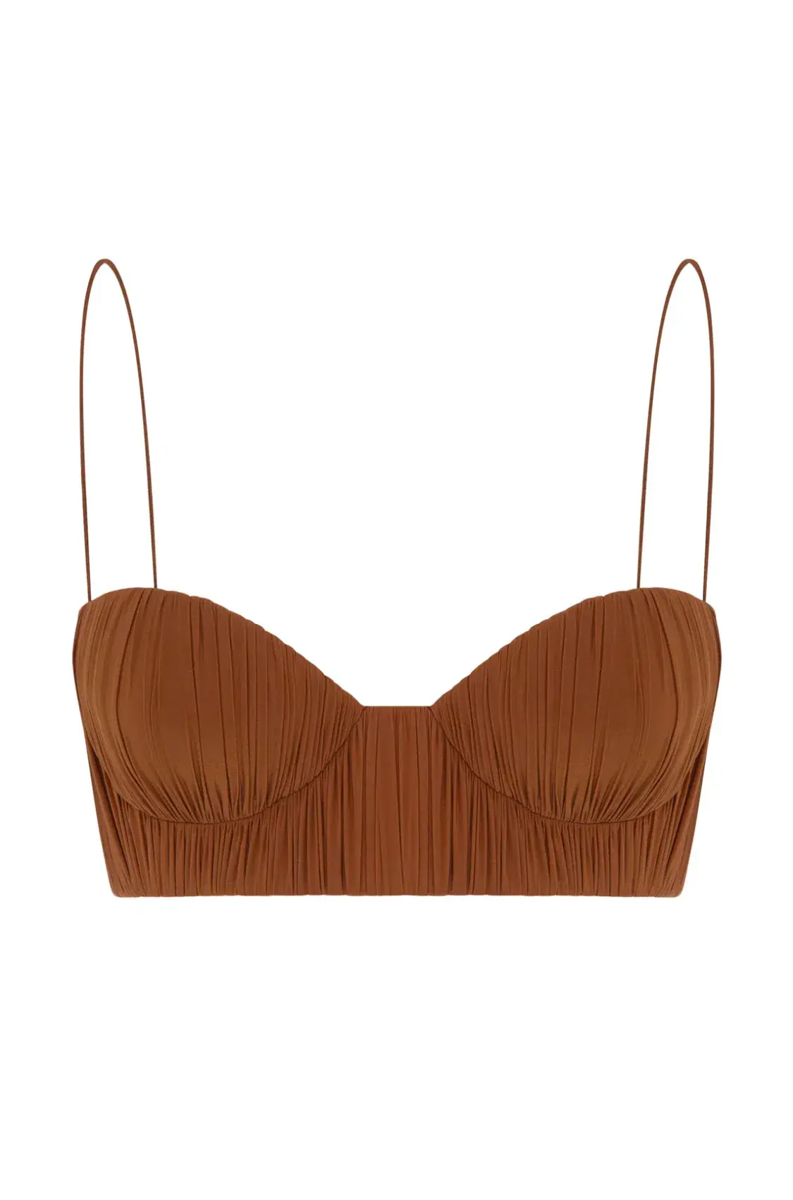 Alex Perry Hartley Ruched Maxi Skirt and Preston Bralette Set Brown Size 8 - Image 3