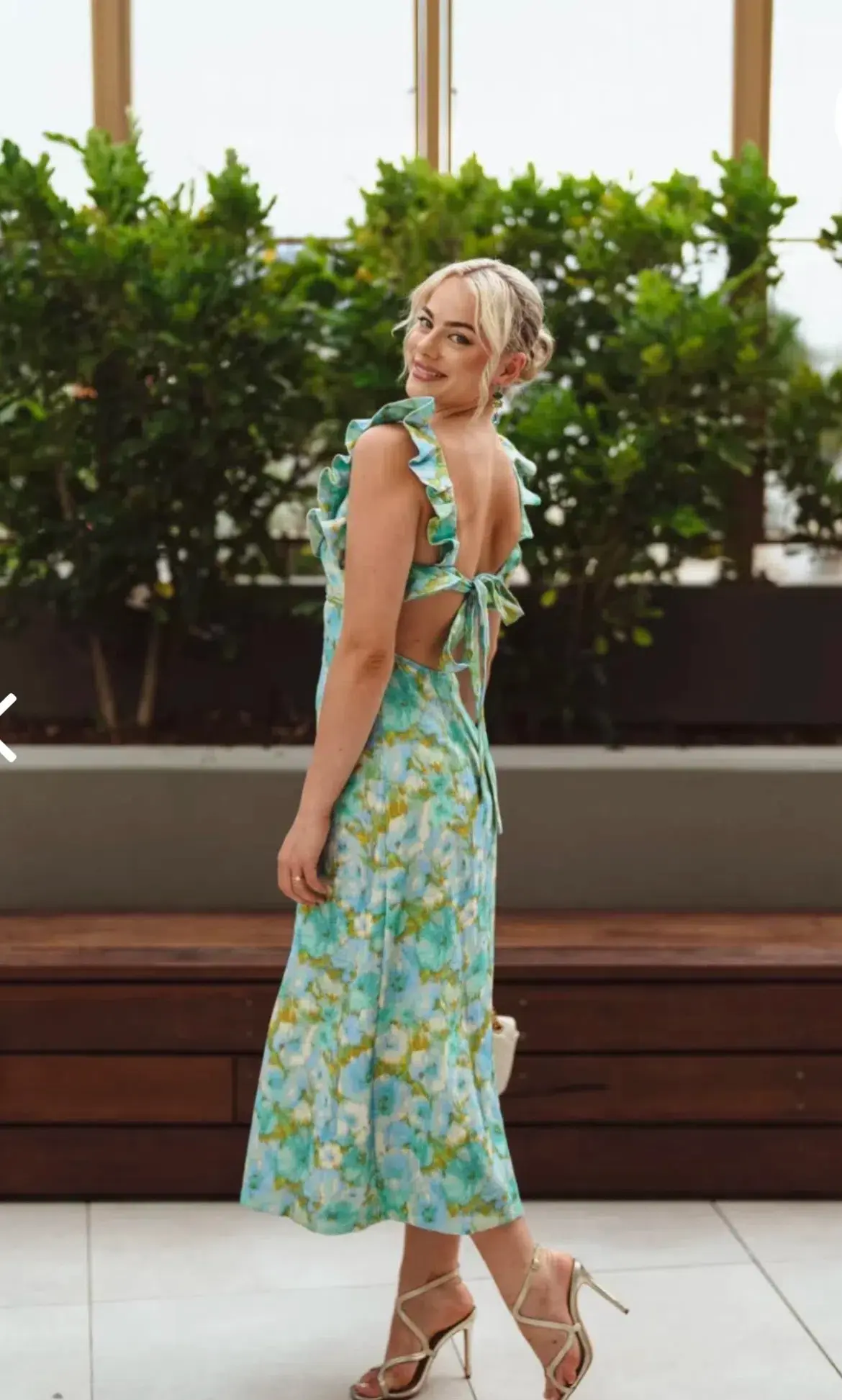 Zimmermann High Tide Frilled Midi in Aqua Floral Size 1 - Image 4