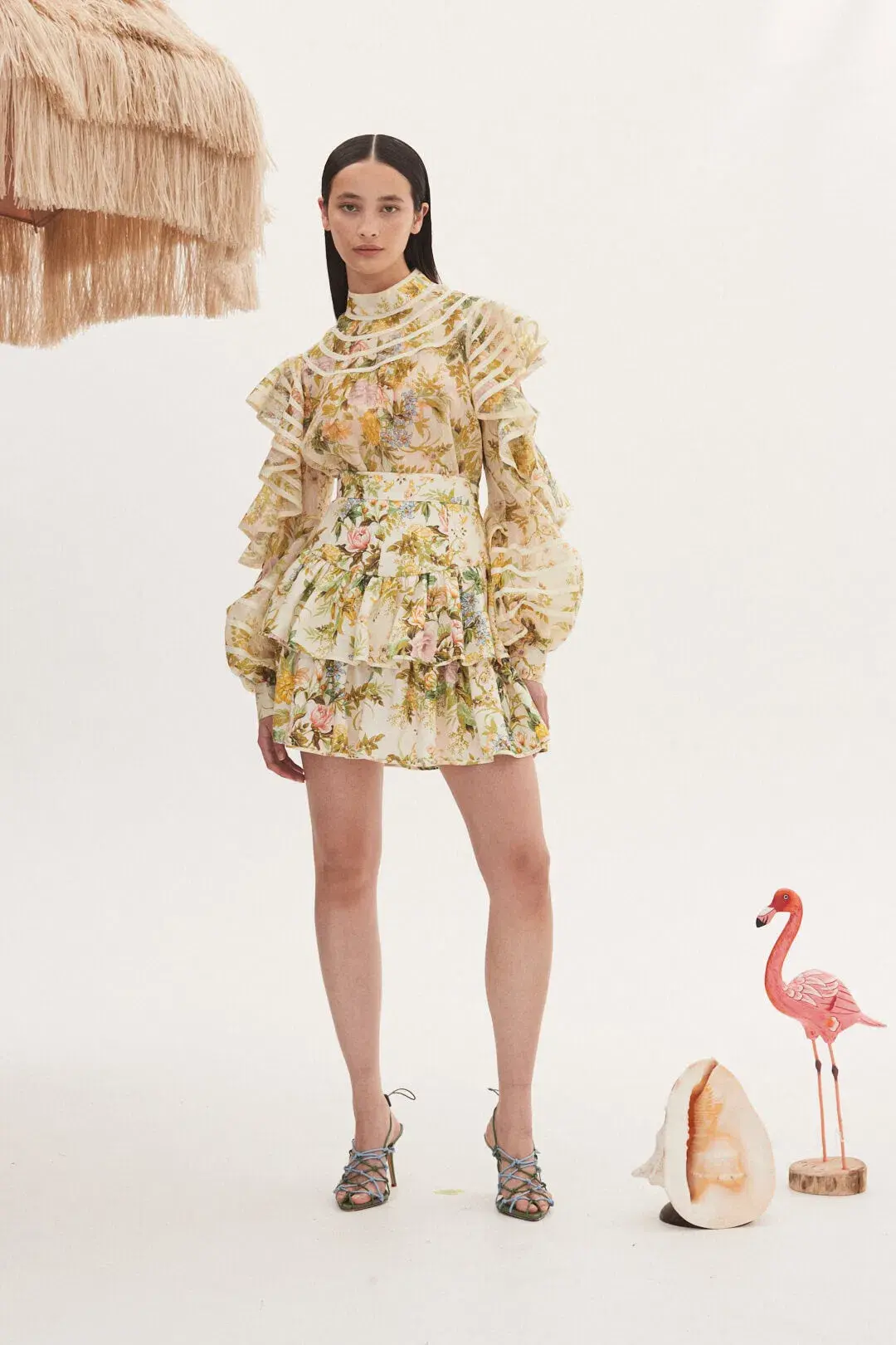 Alemais Eden Long Sleeve Blouse and Skirt Set Multi Floral Size 8  - Image 1