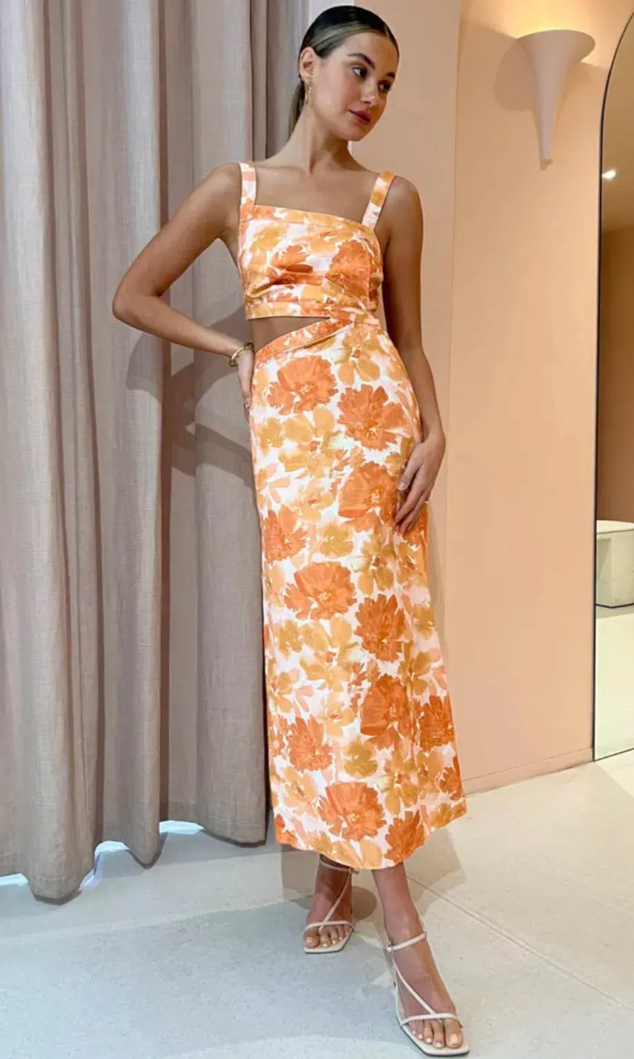 Significant Other Elena Midi Dress In Scarlet Poppy Size 10 for rent on The Volte - main image