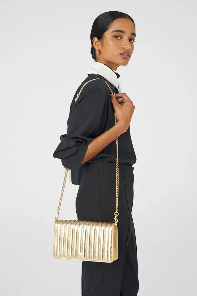 Oroton Fay Medium Chain Crossbody Gold  - Image 2