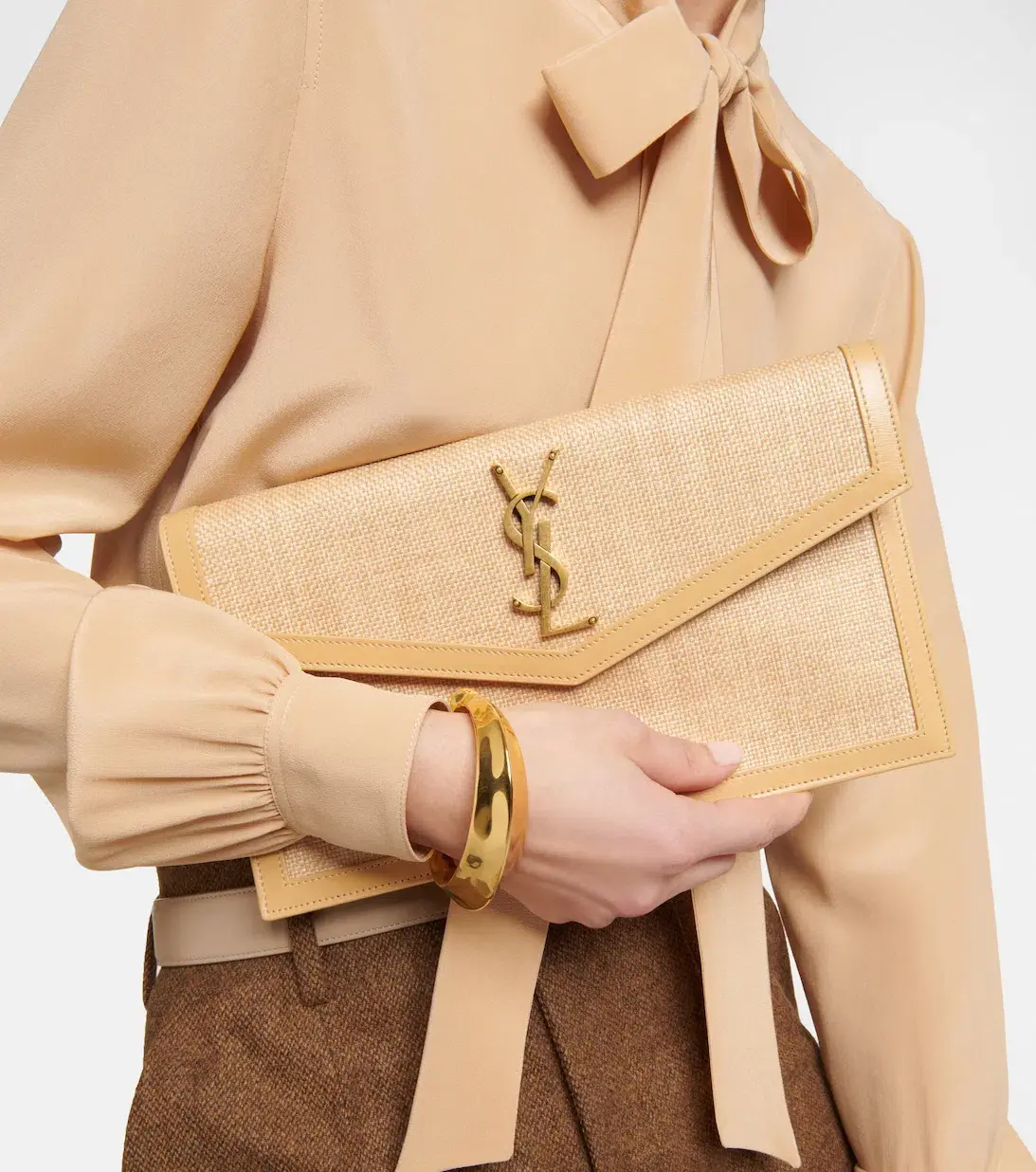 Saint Laurent Uptown Pouch Straw - Image 1