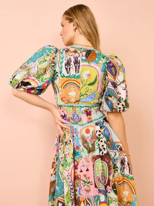 Alemais Evergreen Midi Dress Multi Size 14 - Image 3