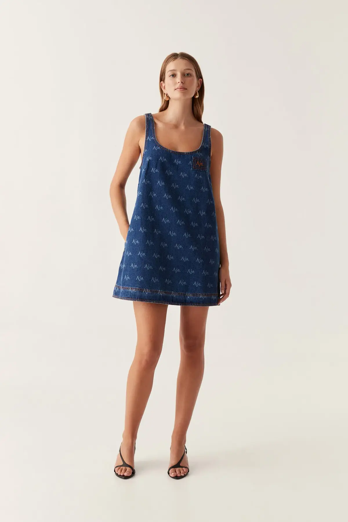 Aje Ratio Logo Mini Dress Blue Size 14  - Image 1