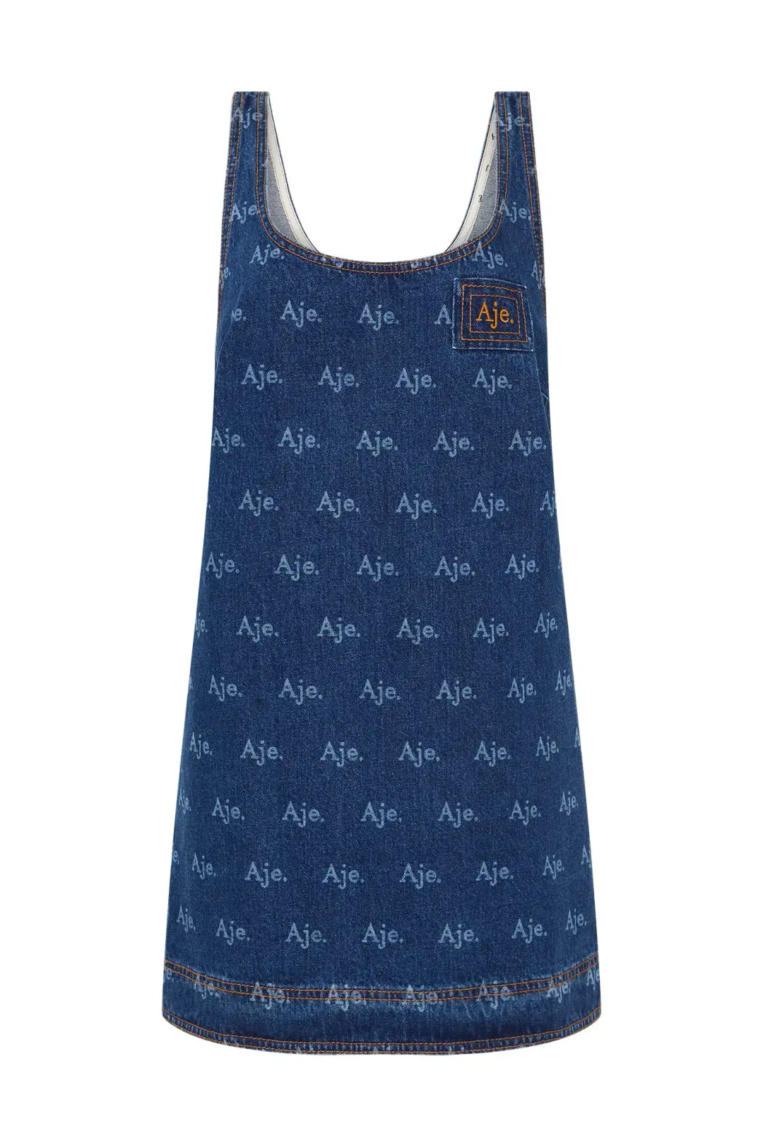 Aje Ratio Logo Mini Dress Blue Size 14  for rent on The Volte - main image
