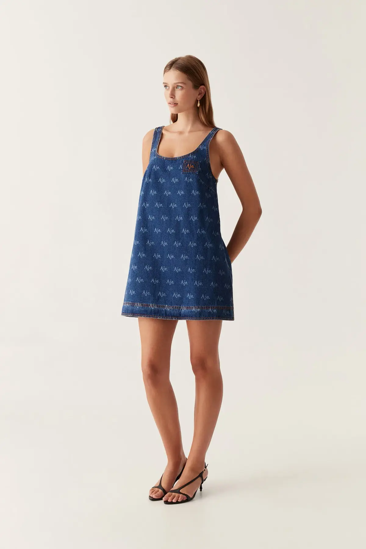 Aje Ratio Logo Mini Dress Blue Size 14  - Image 2