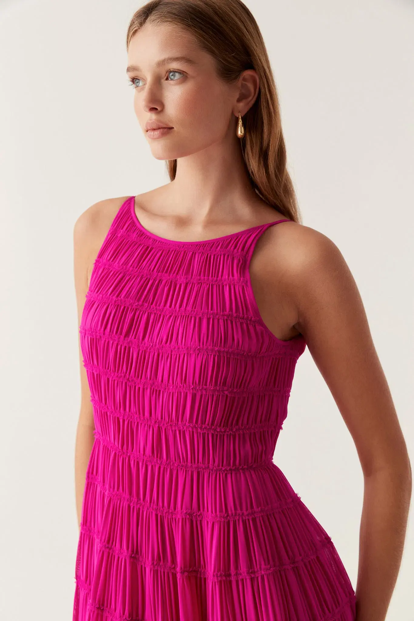 Aje Rosewood Ruched Maxi Dress Magenta Size 6 - Image 2