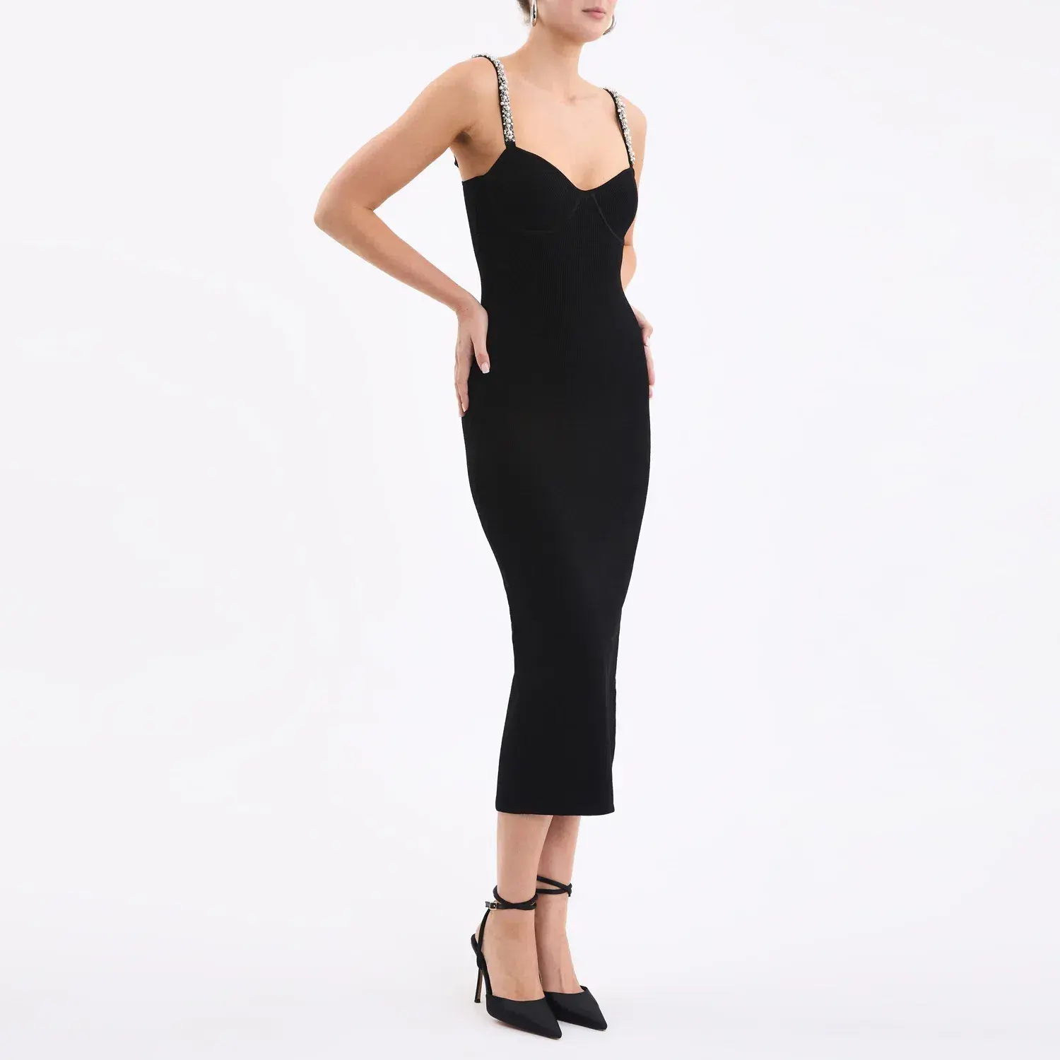 Rebecca Vallance Adele Knit Midi Dress Black Size 8  - Image 2