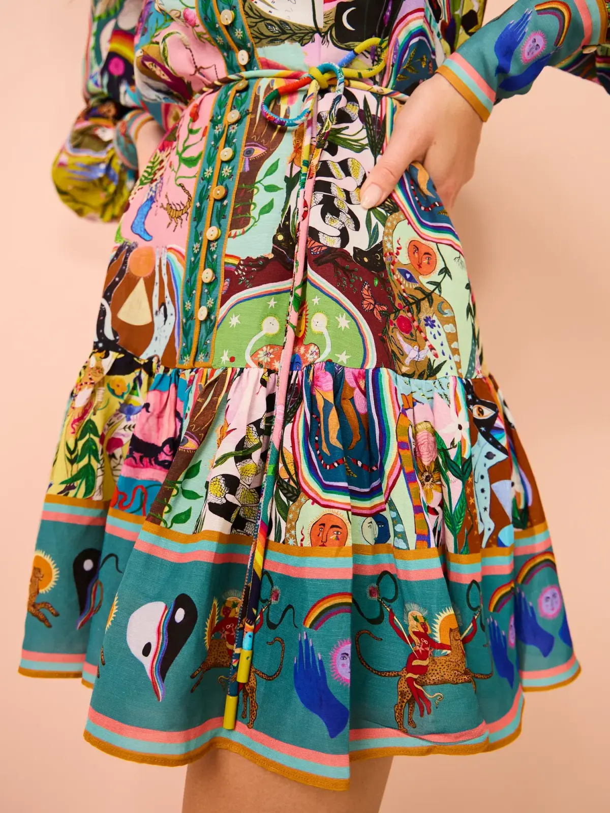 Alemais Evergreen Mini Dress Multi Size 4 - Image 2