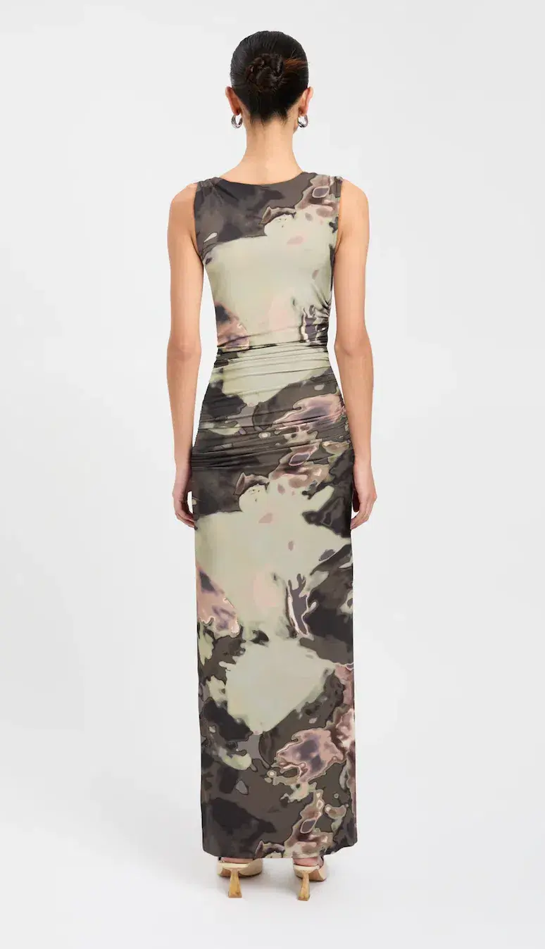 Kookai Lucia Midi Dress Khaki Size 8 - Image 3