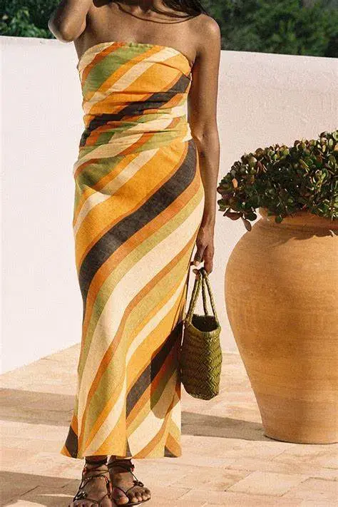 Faithfull The Brand Setúbal Top & Skirt Set Cisco Stripe Sun  Size 8 - Image 3