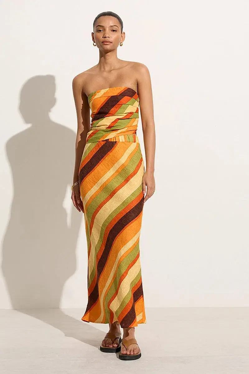 Faithfull The Brand Setúbal Top & Skirt Set Cisco Stripe Sun  Size 8 - Image 1